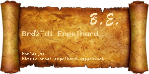 Bródi Engelhard névjegykártya